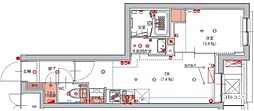 ハーモニーレジデンス東京南砂パークサイド 1DKの間取図画像