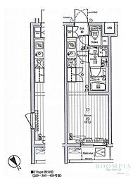 PREMIUMCUBEFUDOMAE 1Kの間取図画像