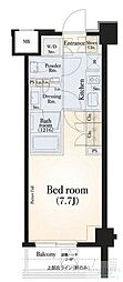 パークハビオ中目黒 1Kの間取図画像
