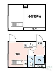 KULA不動前 ワンルームの間取図画像