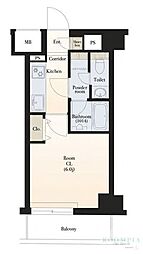 PREMIUMCUBEGNISHIOI 1Kの間取図画像