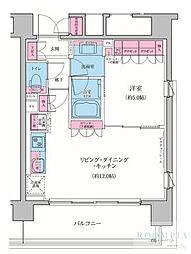 クレヴィアリグゼ品川シーサイド 1Kの間取図画像