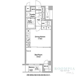コンフォリア目黒長者丸 1DKの間取図画像