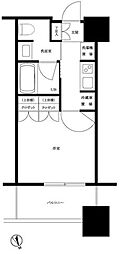 大崎ガーデンレジデンス 1Kの間取図画像