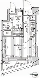 メインステージ中目黒 1Kの間取図画像