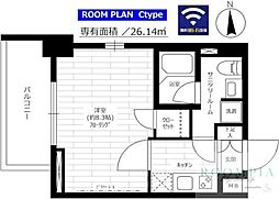 ステージファースト芝公園 1Kの間取図画像