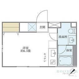 ION中目黒EAST ワンルームの間取図画像