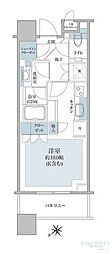 ブリリアタワーズ目黒サウスレジデンス ワンルームの間取図画像