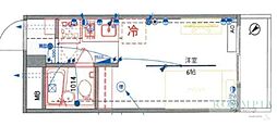 スカイコート戸越銀座 ワンルームの間取図画像