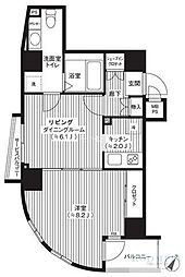 カスタリア初台 1LDKの間取図画像