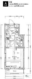 ジーベック池上2 ワンルームの間取図画像