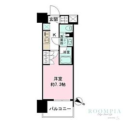 ザ・パークハビオ目黒 1Kの間取図画像