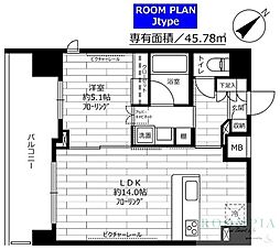 ステージグランデ蒲田アジールコート 1LDKの間取図画像