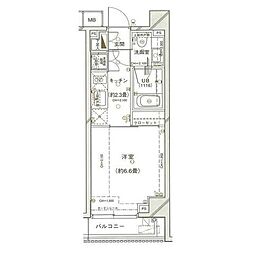モデコ武蔵小山 1Kの間取図画像