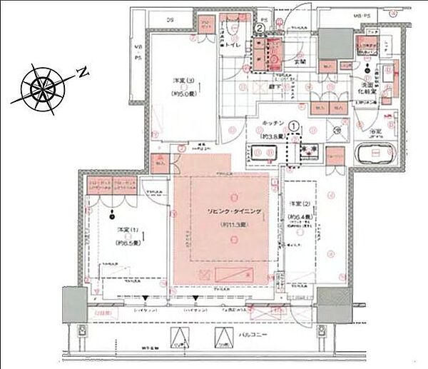 【間取図】ゆとりある室内空間です。