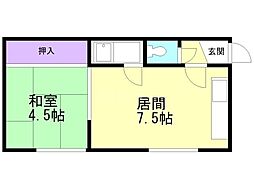 新川5-2ハイツ 1DKの間取図画像