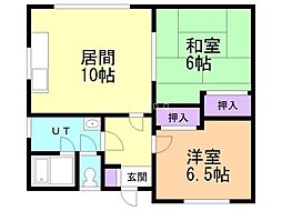 グリーンハイツ 2LDKの間取図画像