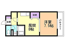 コンフォート・ヴィラ 1LDKの間取図画像