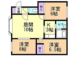 ルミエールあいの里 3LDKの間取図画像