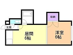デベックス382 1DKの間取図画像