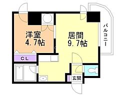 シャレオ当別壱番館 1LDKの間取図画像
