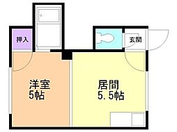 ビアンカマンション2 1DKの間取図画像