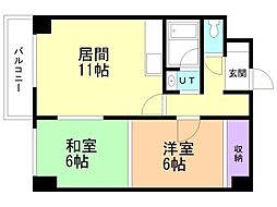 マンションえむず 2LDKの間取図画像