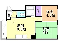 コートセラ麻生 2LDKの間取図画像