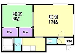 ぷれじーるA 1LDKの間取図画像