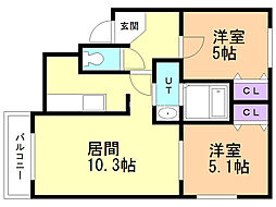 アドラブール麻生 2階/202
