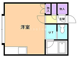 和輝館 ワンルームの間取図画像