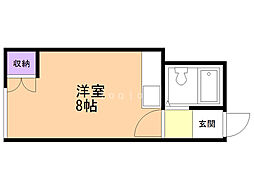 リバーサイド14 ワンルームの間取図画像
