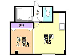 パレスサザンクロス 1LDKの間取図画像