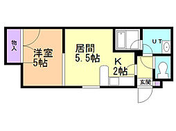 OMレジデンスN36 1DKの間取図画像