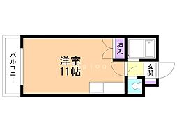 キャンパスビレッジ ワンルームの間取図画像