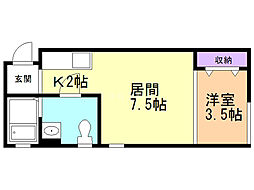 S-スタジオ 1LDKの間取図画像