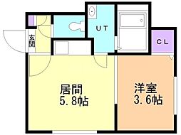 コーポラス19B 1DKの間取図画像