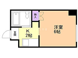 藤井ビル北14条 1Kの間取図画像