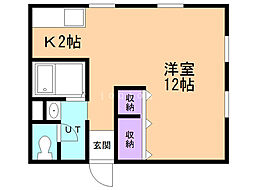 メゾンエスポワール 1Kの間取図画像