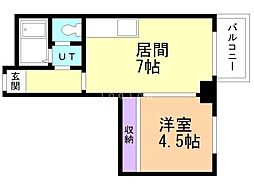 エンブレム新琴似 1DKの間取図画像