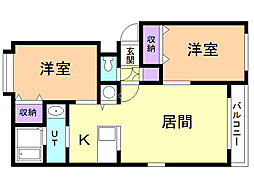 レオーネ新琴似 2LDKの間取図画像