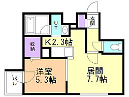 cityresidence北13条東 1LDKの間取図画像