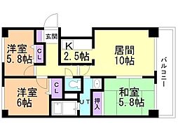 カームリブ 3LDKの間取図画像