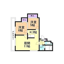 N216 2LDKの間取図画像