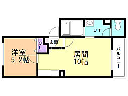 プリミエールN29 1LDKの間取図画像
