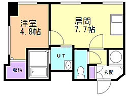 NORTHPOLE北12条 1DKの間取図画像