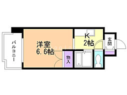 あおばビルN25 1Kの間取図画像