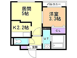 T-SQUARE1 1LDKの間取図画像