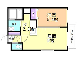 ミエル 1LDKの間取図画像