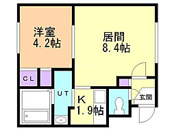 プレミアムマンション銀河 1LDKの間取図画像